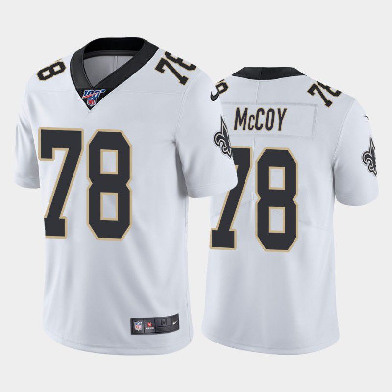 Men New Orleans Saints 78 Erik Mccoy Nike White 100th Limited NFL Jersey